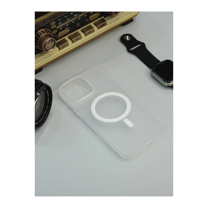 İphone 13 Kılıf Magsafe Buzlu Mat Şeffaf Silikon Slim