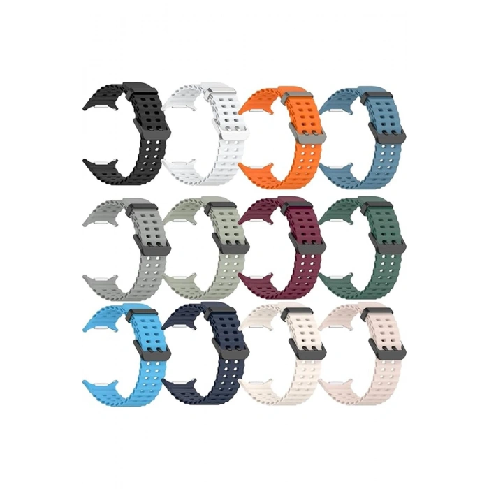 Samsung Galaxy Watch 7 Ultra ile Birebir Uyumlu Delikli Esnek Renkli Değiştirilebilir Silikon Kordon