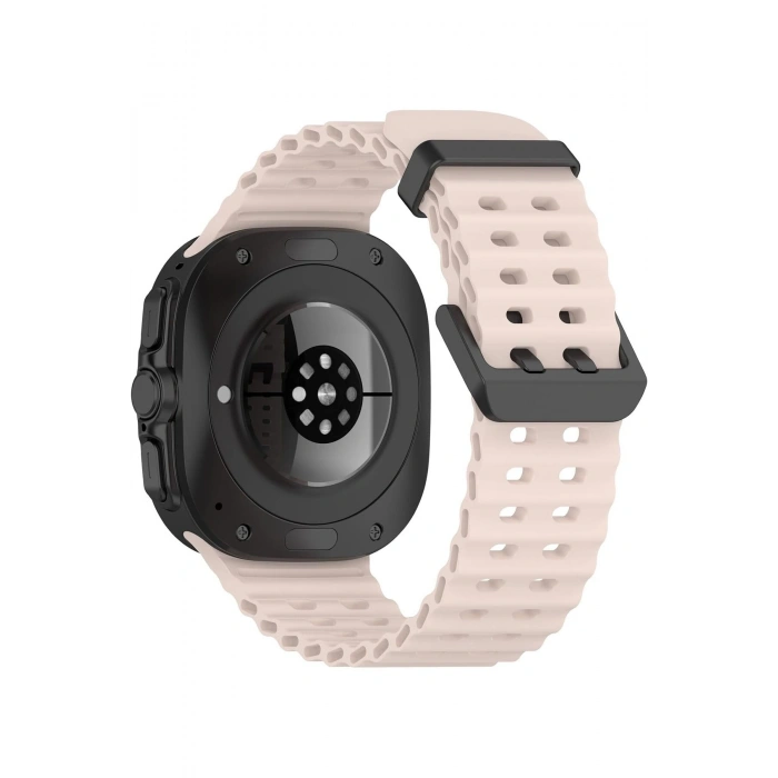 Samsung Galaxy Watch 7 Ultra ile Birebir Uyumlu Delikli Esnek Renkli Değiştirilebilir Silikon Kordon