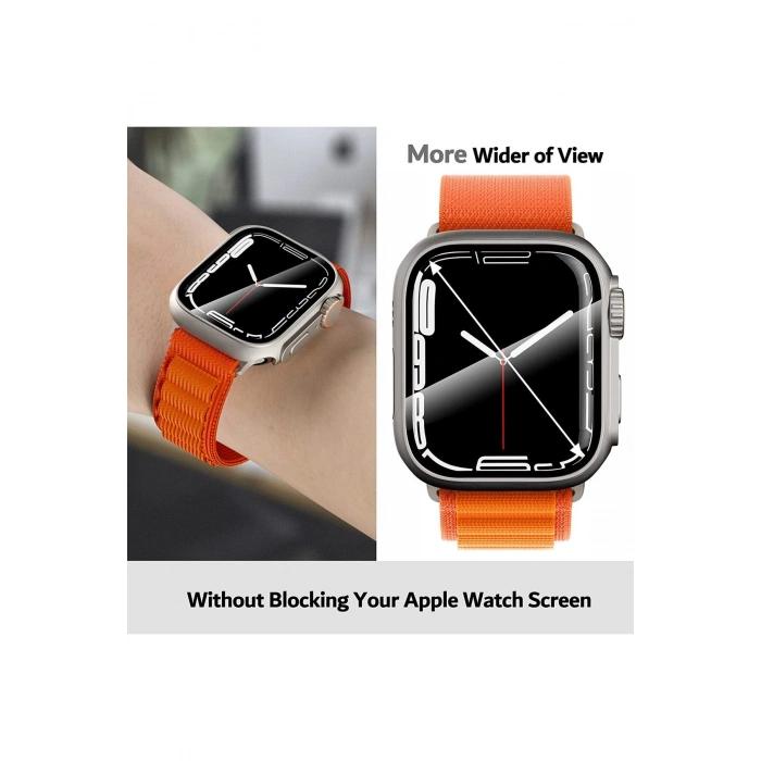 Apple Watch 10. Nesil 46mm Akıllı Saati Apple Watch Ultraya Dönüştüren Ekran Koruyuculu Kasa Kiti