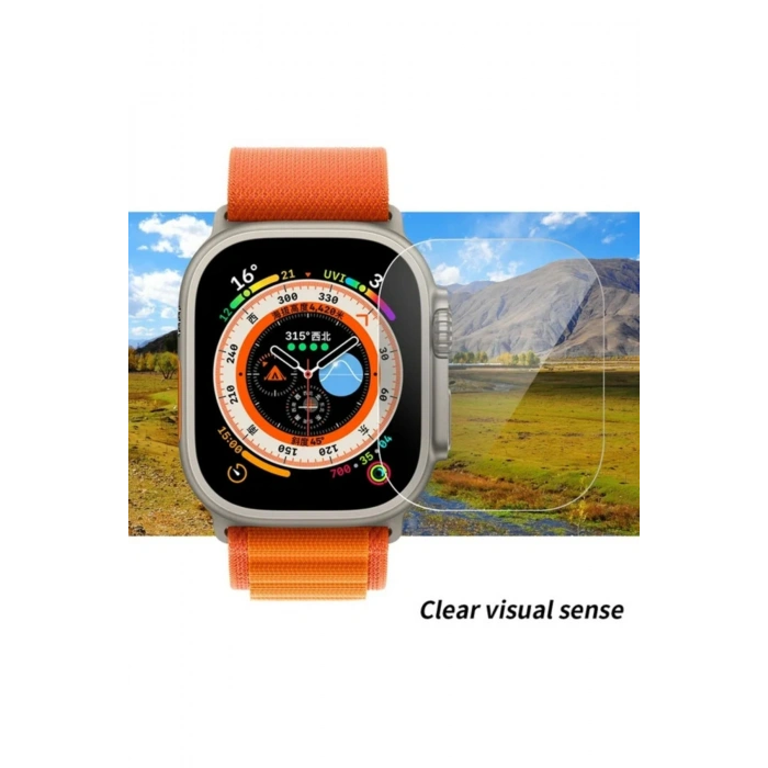 Apple Watch Ultra/Ultra 2/Ultra 3 49MM ile Uyumlu Kristal Netlik 9H Temperli Cam Ekran Koruyucu
