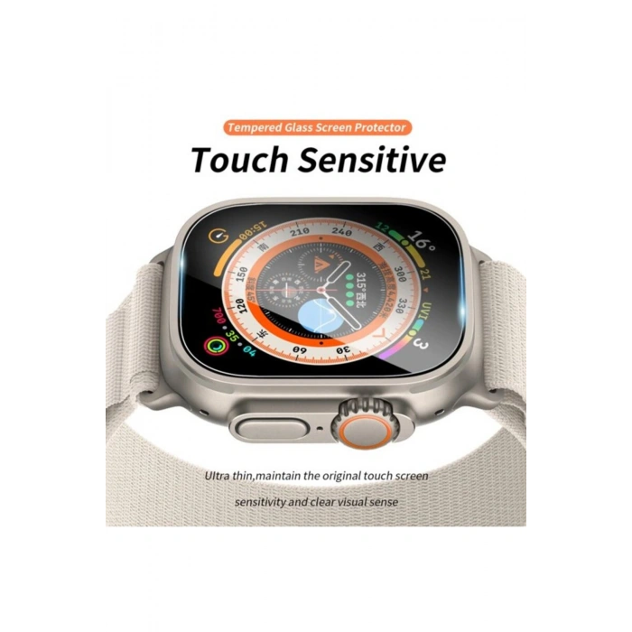 Apple Watch Ultra/Ultra 2/Ultra 3 49MM ile Uyumlu Kristal Netlik 9H Temperli Cam Ekran Koruyucu