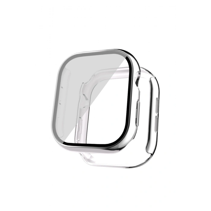 Apple Watch 10  Uyumlu 42mm Sert PC Kasa Electroplatink Çerçeveli Darbe Emici Ekran Koruyucu Gard