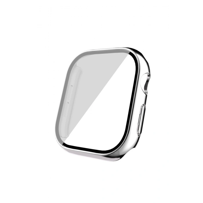Apple Watch 10  Uyumlu 42mm Sert PC Kasa Electroplatink Çerçeveli Darbe Emici Ekran Koruyucu Gard