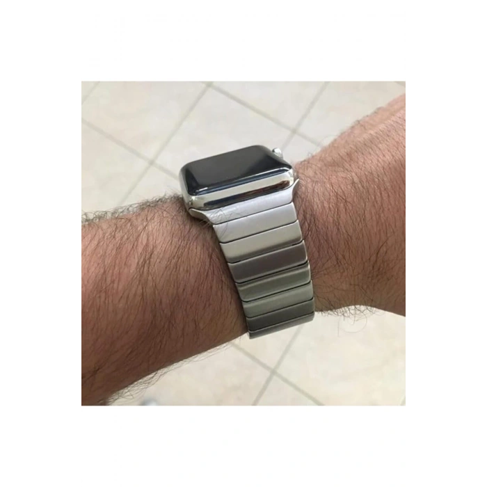 Apple Watch 38-40-41mm Stainless Steel Balık Sırtı Metal Kordon Series 11/10 42mm 9/8/7/SE3-2/6 Uyum
