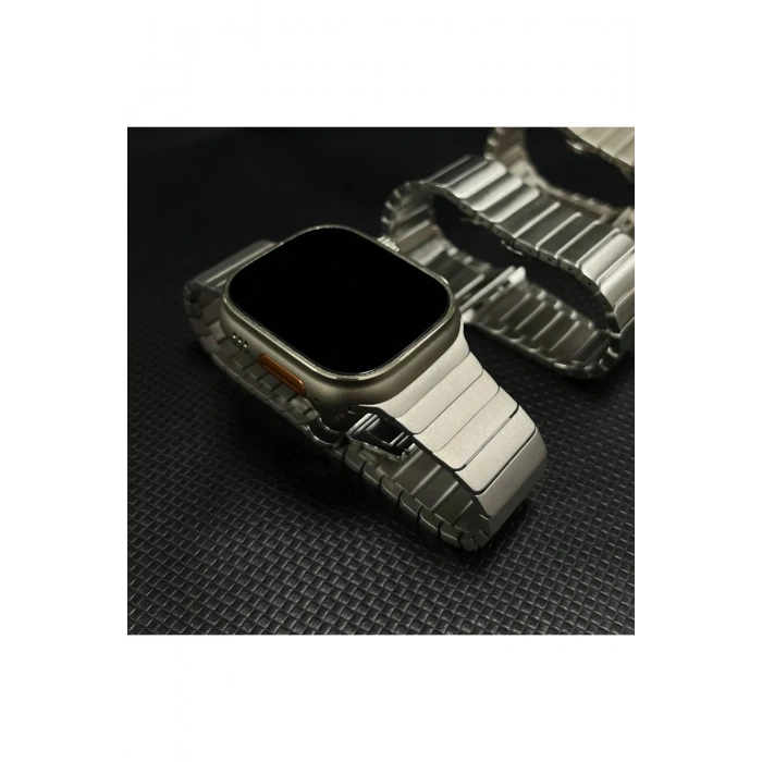 Apple Watch 38-40-41mm Stainless Steel Balık Sırtı Metal Kordon Series 11/10 42mm 9/8/7/SE3-2/6 Uyum