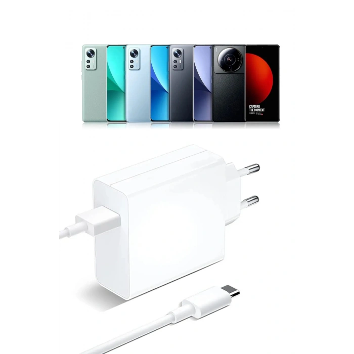 Xiaomi ile Uyumlu 67W Turbo Şarj Hızlı Şarj Saliseli TYPE-C Şarj Aleti Kablo+Başlık Set