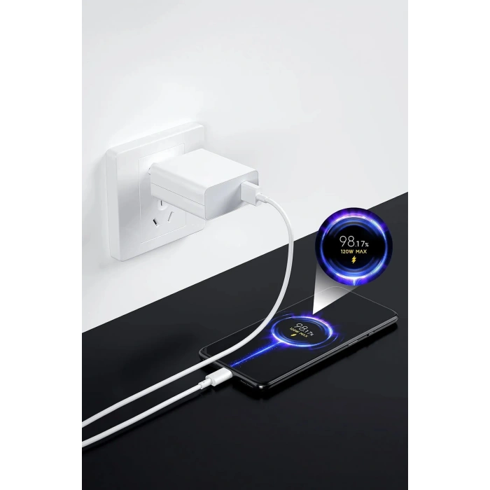 Xiaomi ile Uyumlu 67W Turbo Şarj Hızlı Şarj Saliseli TYPE-C Şarj Aleti Kablo+Başlık Set