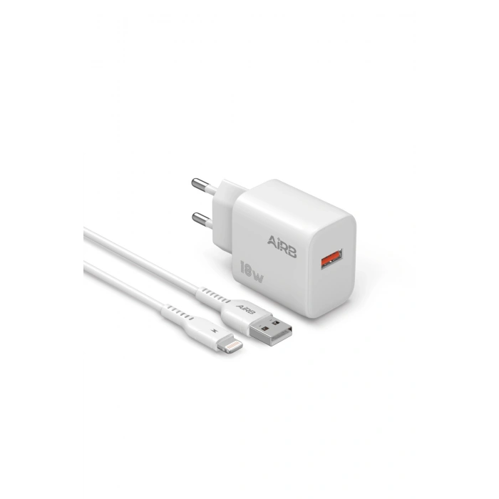 iPhone 14/13/12/11/X/8/7/6 Serileri ile Uyumlu Lightning 18W Hızlı Şarj Adaptör + Kablo Set