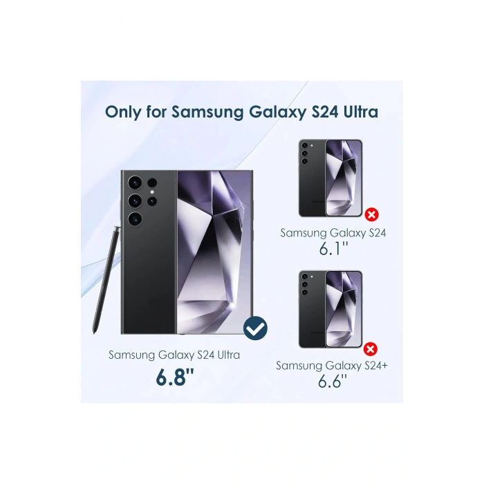 Samsung Galaxy S24 Ultra ile Uyumlu Sararmaz Sert PC Kristal Netlikte Şeffaf Telefon Kılıfı