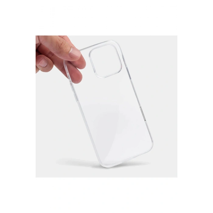 Apple iPhone 16 Pro Max ile Uyumlu Sararmaz Sert PC Kristal Netlikte Minimalist Şeffaf Kılıf