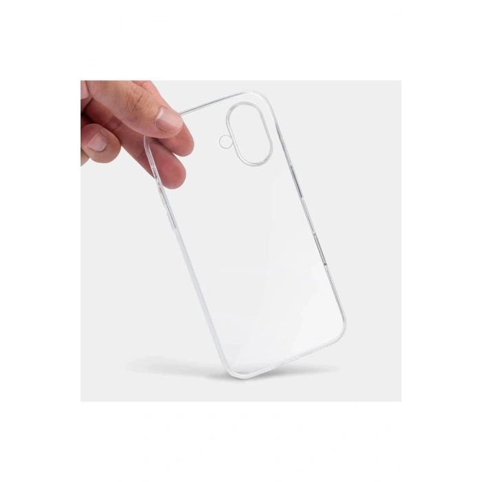 Apple iPhone 16 Plus ile Uyumlu Sararmaz Sert PC Kristal Netlikte Minimalist Şeffaf Kılıf