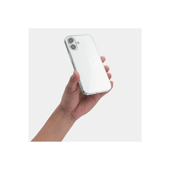 Apple iPhone 16 Plus ile Uyumlu Sararmaz Sert PC Kristal Netlikte Minimalist Şeffaf Kılıf