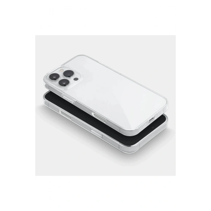 Apple iPhone 16 Pro ile Uyumlu Sararmaz Sert PC Kristal Netlikte Minimalist Şeffaf Kılıf