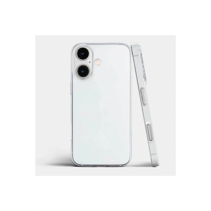 Apple iPhone 16 ile Uyumlu Sararmaz Sert PC Kristal Netlikte Minimalist Şeffaf Kılıf