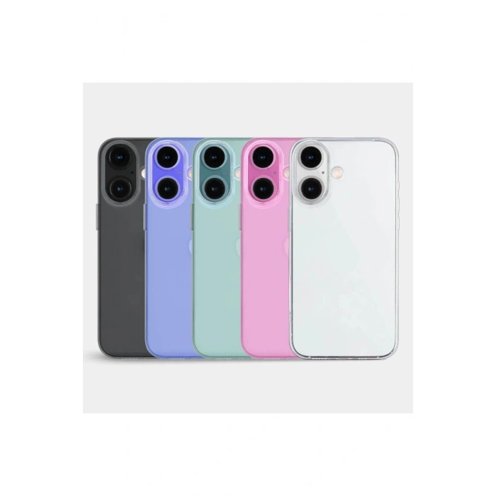 Apple iPhone 16 ile Uyumlu Sararmaz Sert PC Kristal Netlikte Minimalist Şeffaf Kılıf