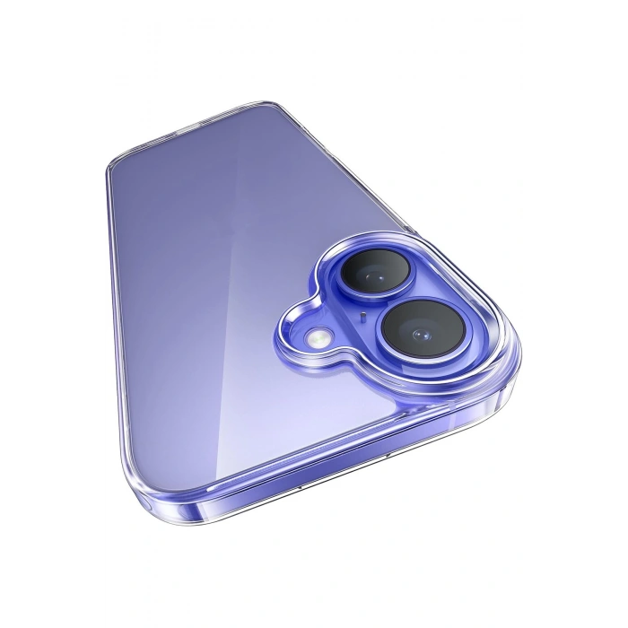 Apple iPhone 16 ile Uyumlu Sararmaz Sert PC Kristal Netlikte Minimalist Şeffaf Kılıf