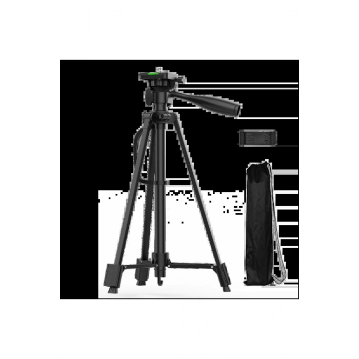 Telefon/Fotoğraf Makinesi/Kamera ile Uyumlu 1,4 Metre Ayarlanabilen Su Terazili Profesyonel Tripod