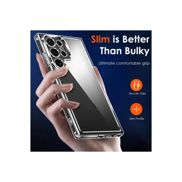 Galaxy S25 Ultra Uyumlu Kılıf Kamera Korumalı Şeffaf Esnek Renksiz Silikon Kapak