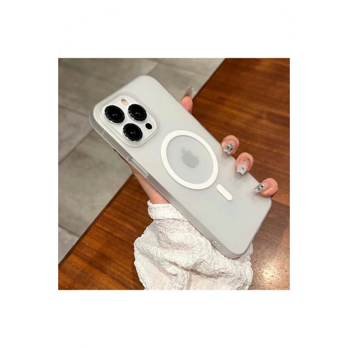 iPhone 16 Pro ile Uyumlu Minimalist Tasarım Mat Buzlu Soft Slim MagSafe Özellikli PC Kılıf