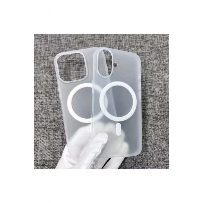 iPhone 16 Pro ile Uyumlu Minimalist Tasarım Mat Buzlu Soft Slim MagSafe Özellikli PC Kılıf