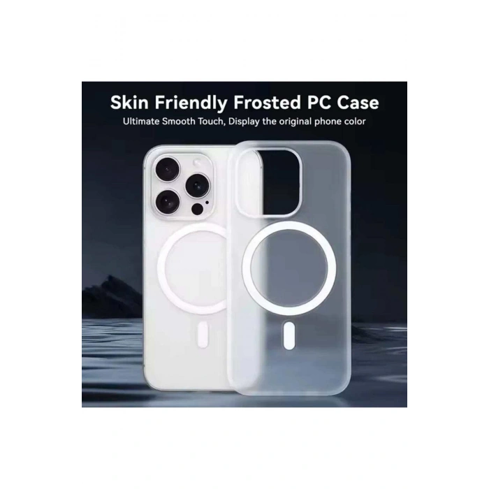 iPhone 16 Pro ile Uyumlu Minimalist Tasarım Mat Buzlu Soft Slim MagSafe Özellikli PC Kılıf
