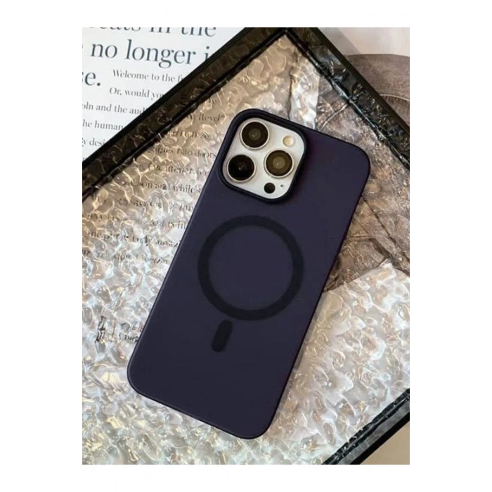 iPhone 15 Pro ile Uyumlu Minimalist Tasarım Mat Buzlu Soft Slim MagSafe Özellikli PC Kılıf