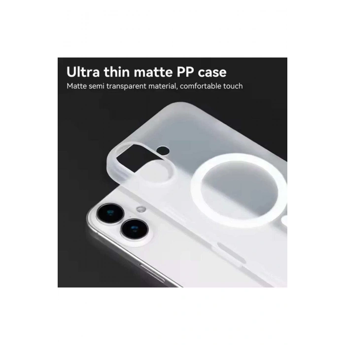 iPhone 15 Pro ile Uyumlu Minimalist Tasarım Mat Buzlu Soft Slim MagSafe Özellikli PC Kılıf