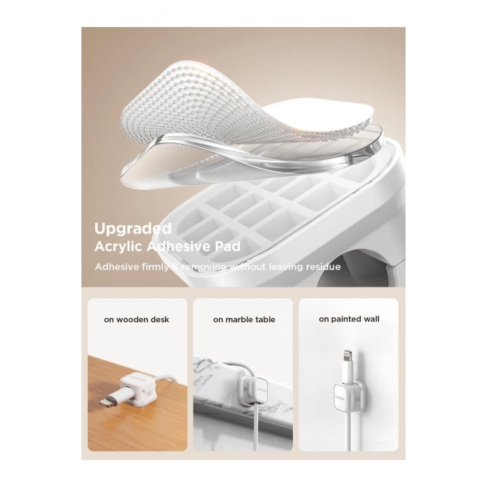 Zs368 Premium Magnetik Kablo Düzenleyici Organizer (6 Adet) Beyaz