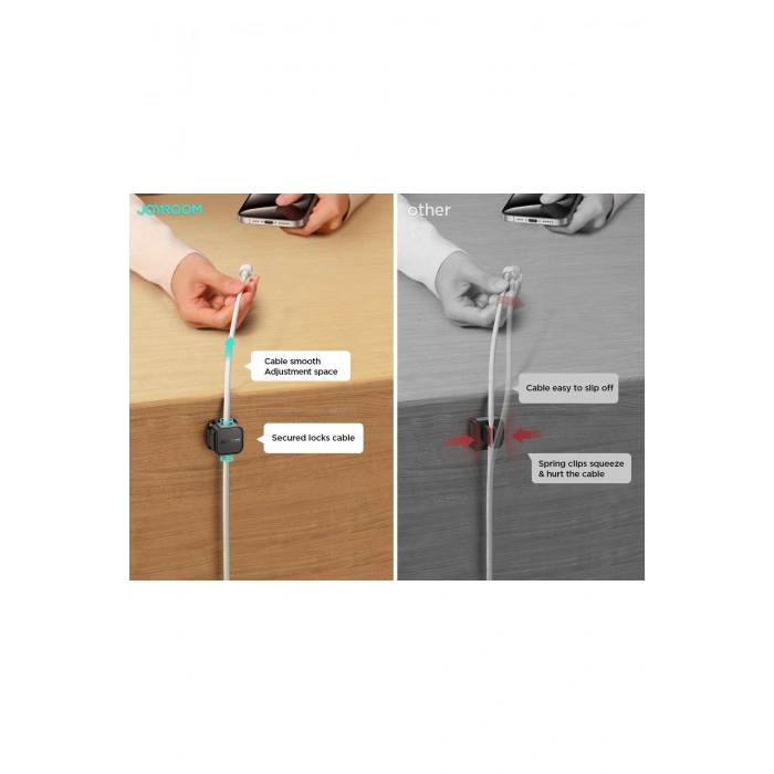Zs368 Premium Magnetik Kablo Düzenleyici Organizer (6 Adet) Beyaz