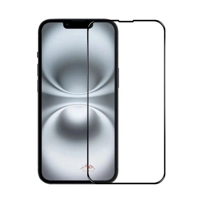 Apple iPhone 16e ile Uyumlu Tam Kaplayan Siyah Çerçeveli Temperli Cam Ekran Koruyucu