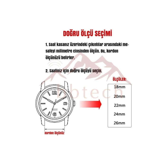 Bütün Android Akıllı Saatler ile Uyumlu 22mm Standart Silikon Klasik Kordon Kayış