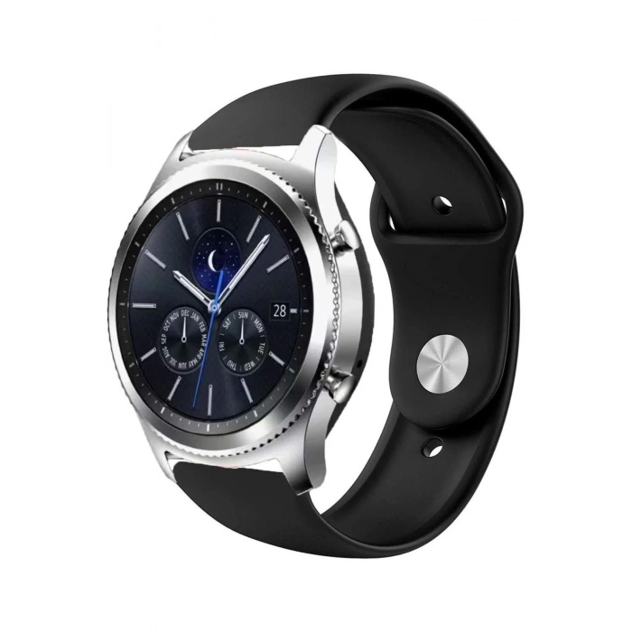 Samsung Galaxy 3 45mm / Galaxy 46mm / Gear S3 22mm Standart Silikon Kordon Klasik Kayış Esnek 22 mm