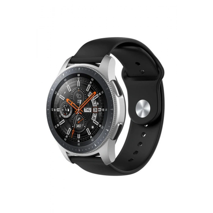 Samsung Galaxy 3 45mm / Galaxy 46mm / Gear S3 22mm Standart Silikon Kordon Klasik Kayış Esnek 22 mm