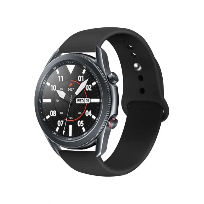 Samsung Galaxy 3 45mm / Galaxy 46mm / Gear S3 22mm Standart Silikon Kordon Klasik Kayış Esnek 22 mm