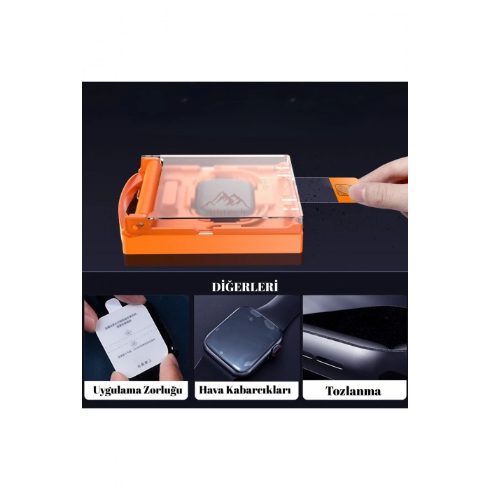 Watch Series 10 46mm Uyumlu Uygulaması En Kolay Ekran Koruyucu Otomatik Hizalama Aparatlı Kit