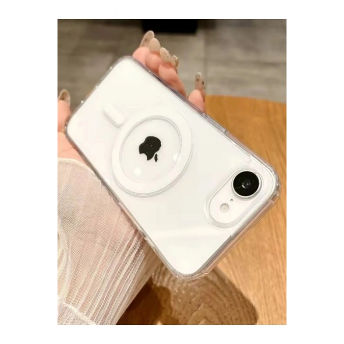 İphone 16e uyumlu mika magsafe özellikli şeffaf sararmaz lüx sert kılıf arka kapak