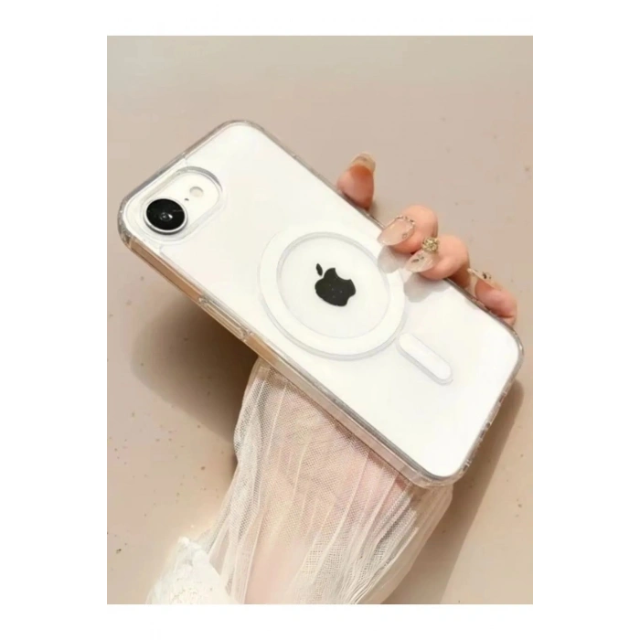 İphone 16e uyumlu mika magsafe özellikli şeffaf sararmaz lüx sert kılıf arka kapak
