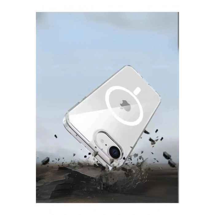 İphone 16e uyumlu mika magsafe özellikli şeffaf sararmaz lüx sert kılıf arka kapak