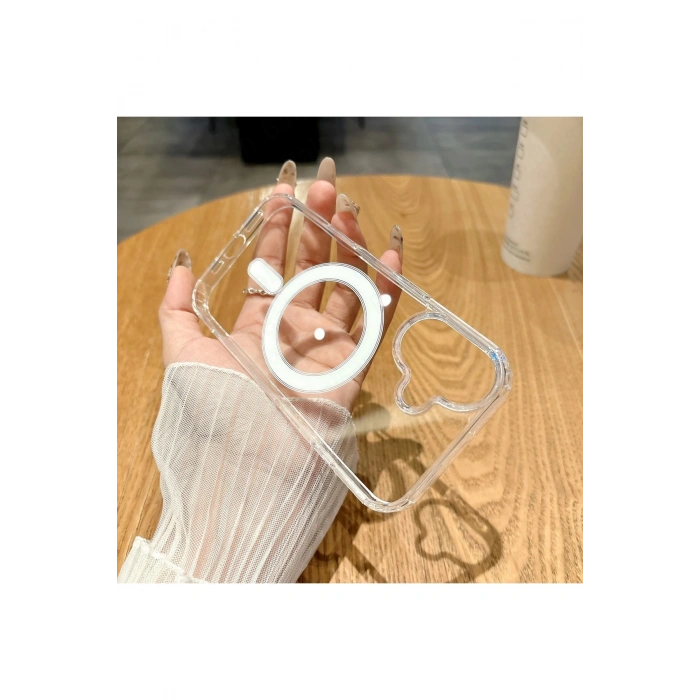 Apple İphone 17 ile Uyumlu Magsafe Kablosuz Şarj Destekli Şeffaf Silikon Kılıf
