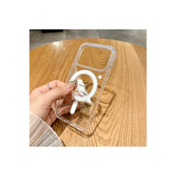 Apple İphone 17 ile Uyumlu Magsafe Kablosuz Şarj Destekli Şeffaf Silikon Kılıf