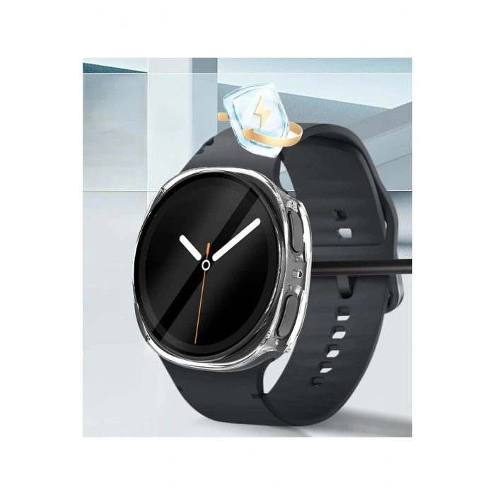 Samsung Galaxy Watch 8 Serisi 44mm Uyumlu Sert PC Kasa ve Ekran Koruyucu