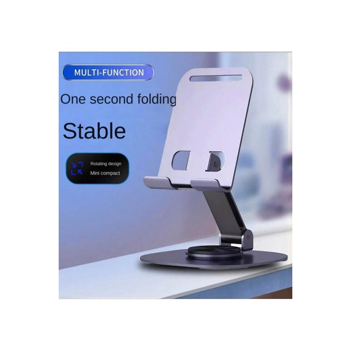 Teleskobik 360° Dönebilen Ayarlanabilir Katlanır Masaüstü Telefon Standı Telefon Tutucu