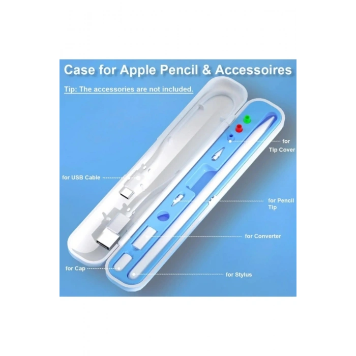 Apple Pencil 1/2, USB-C, Pro, Huawei, Honor ve Tablet Kalemleriyle Uyumlu Dayanıklı Taşıma Kutusu