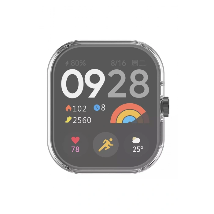 Xiaomi Redmi Watch 4 Uyum Yumuşak Silikon 360 Tam Koruma Sağlayan Kasa Ve Ekran Koruyucu Kılıf Kapak