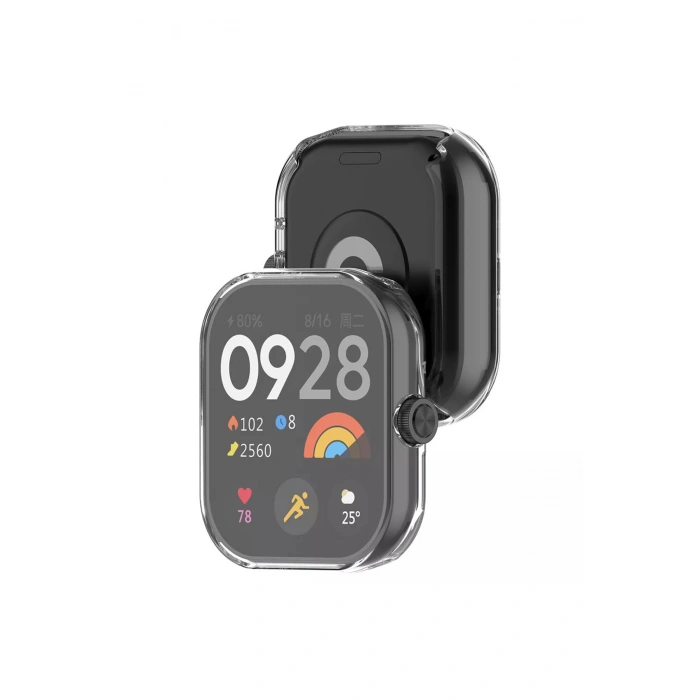 Xiaomi Redmi Watch 4 Uyum Yumuşak Silikon 360 Tam Koruma Sağlayan Kasa Ve Ekran Koruyucu Kılıf Kapak