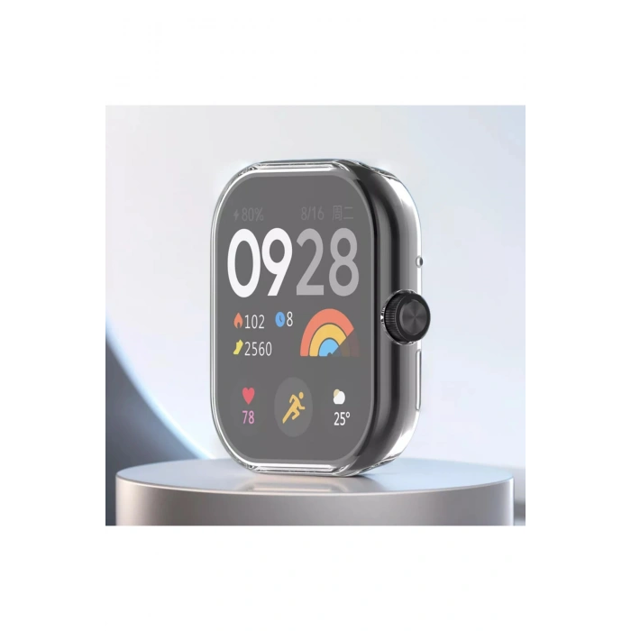 Xiaomi Redmi Watch 4 Uyum Yumuşak Silikon 360 Tam Koruma Sağlayan Kasa Ve Ekran Koruyucu Kılıf Kapak
