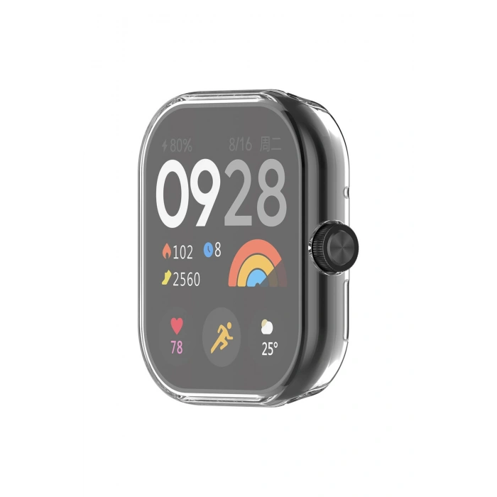 Xiaomi Redmi Watch 4 Uyum Yumuşak Silikon 360 Tam Koruma Sağlayan Kasa Ve Ekran Koruyucu Kılıf Kapak