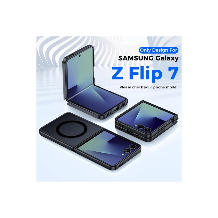 Samsung Galaxy Z Flip 7 ile Uyumlu MagSafe Kablosuz Şarj Destekli Mat Transparan Silikon Kılıf