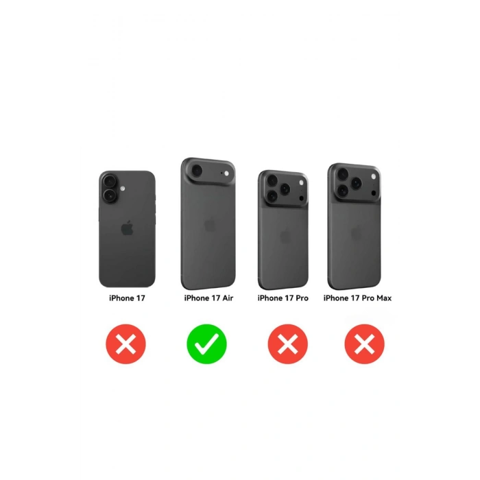 iPhone 17 Air ile Uyumlu Kılıf Şeffaf Silikon, Kamera Korumalı, Kartlık Bölmeli Card Case